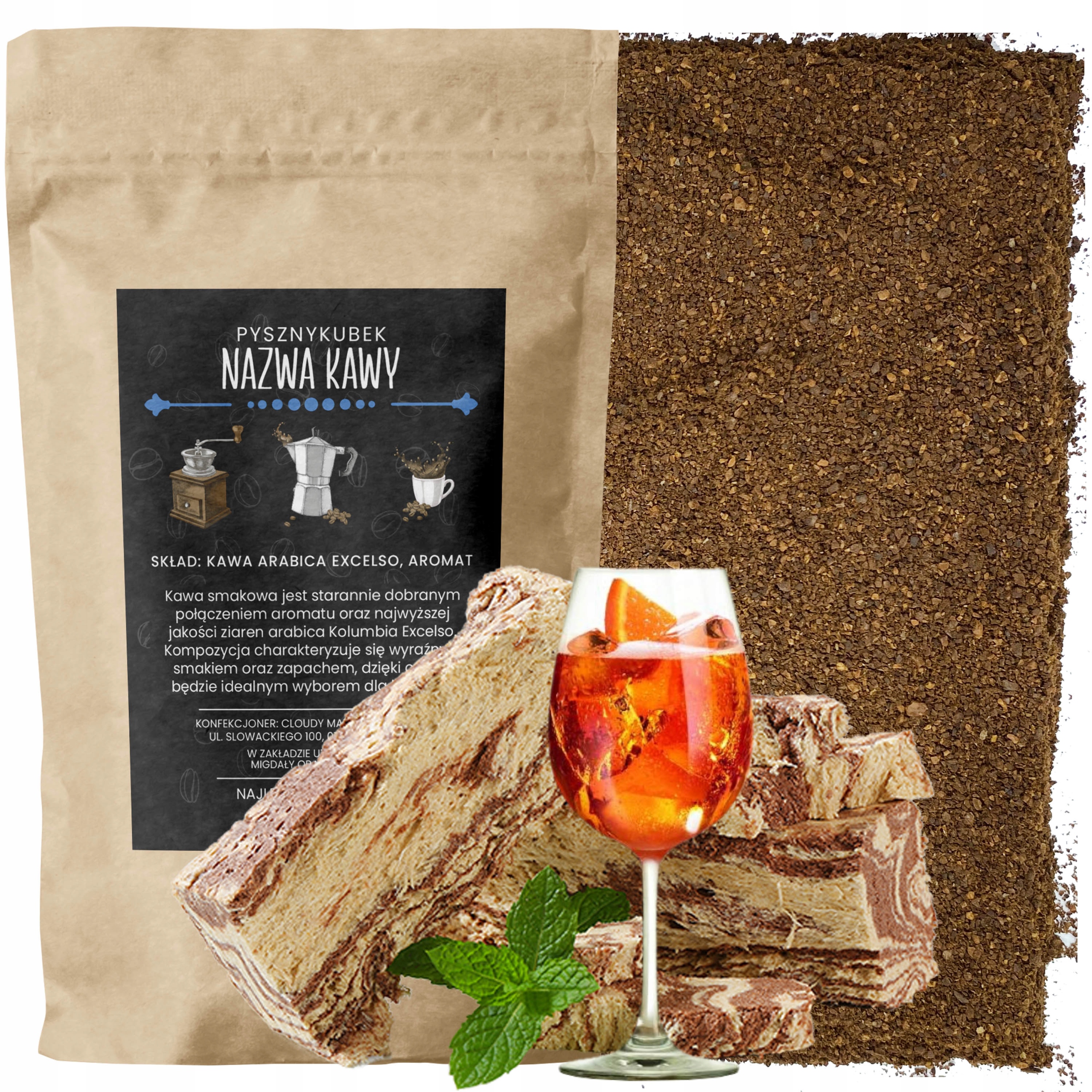 Kawa Mielona smakowa Chałwa Amaretto 1000G 1KG