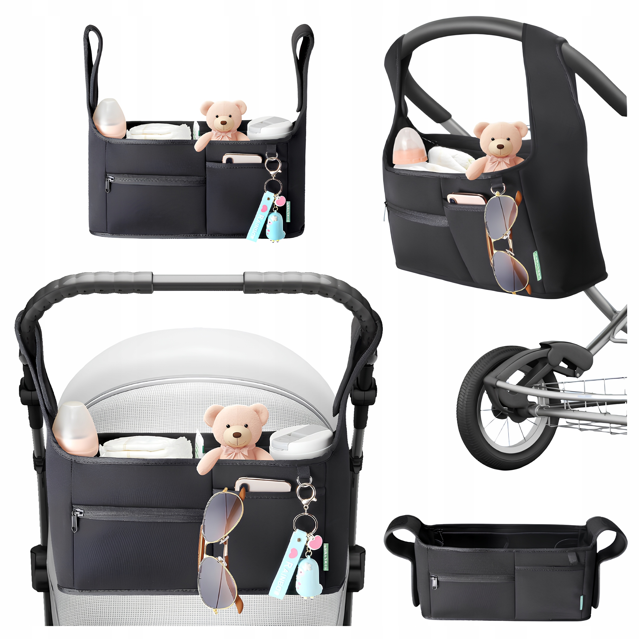 ORGANIZER DO WÓZKA DZIECIĘCEGO WODOODPORNA TORBA NA WÓZEK DZIĘCIECY LEKKA