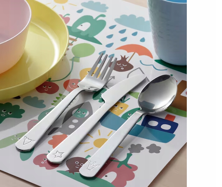 IKEA FABLER Komplet sztućców 3 szt stal nierdz EAN (GTIN) 0000601375712