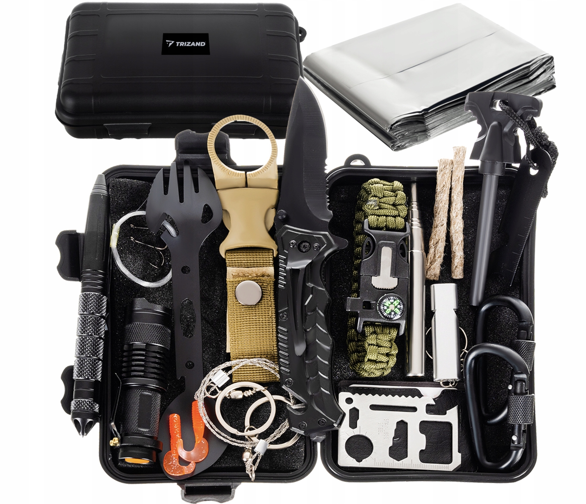 Zestaw Survivalowy 32w1 Wojskowy Survival Niezbędnik do Przeżycia Multitool