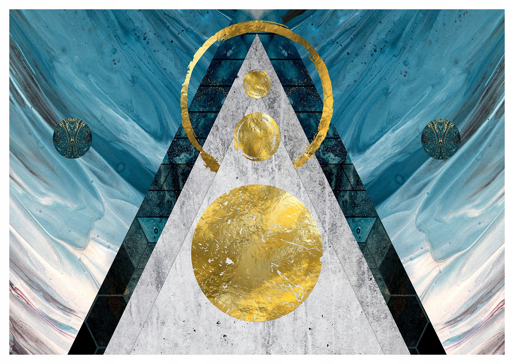 Fototapeta Zlaté trojúhelníky abstrakce geometrie mramor šedá 200x140 lepidlo