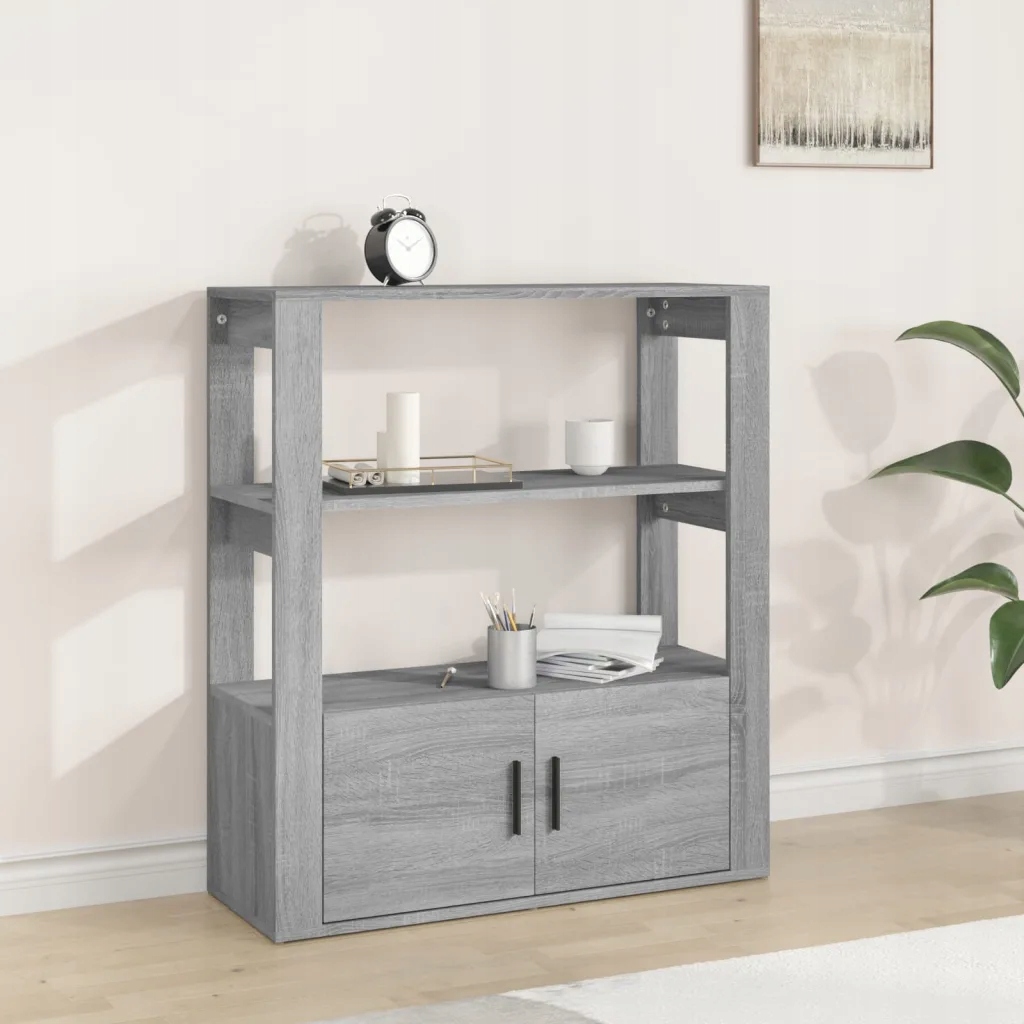 vidaXL Příborník šedý sonoma 80x30x90 cm kompozitní dřevo