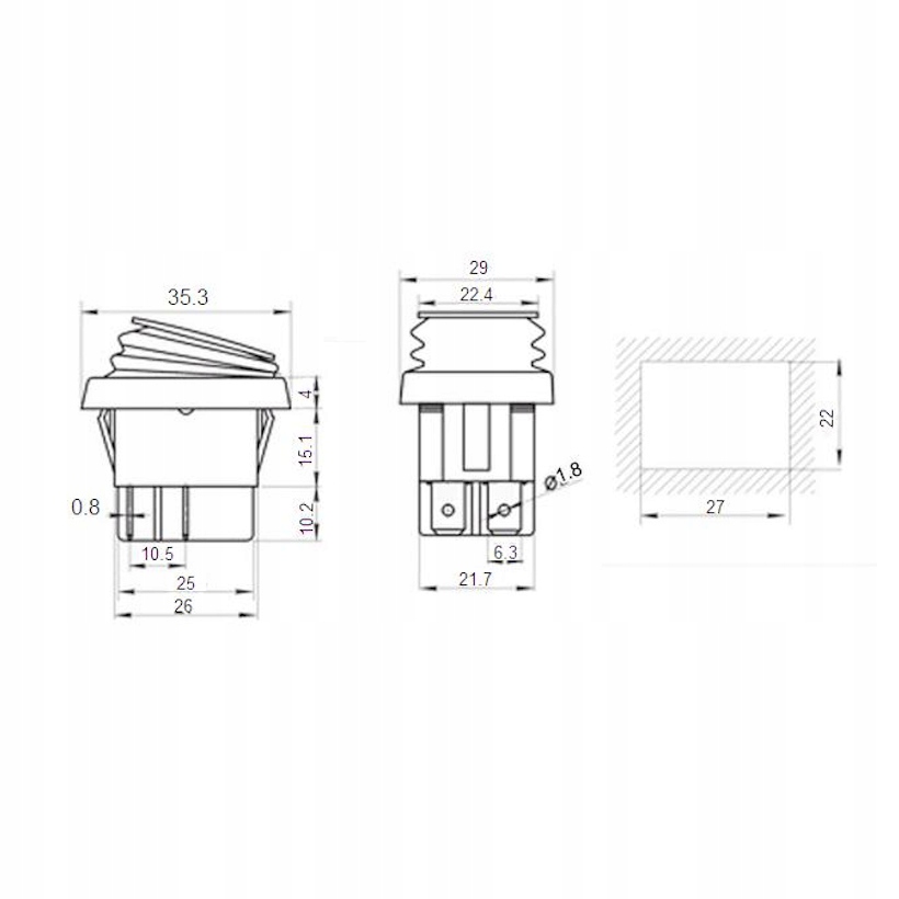 Przełącznik Kołyskowy 230V Zielony Włącznik KCD4 Typ przełącznika kołyskowy (Rocker)