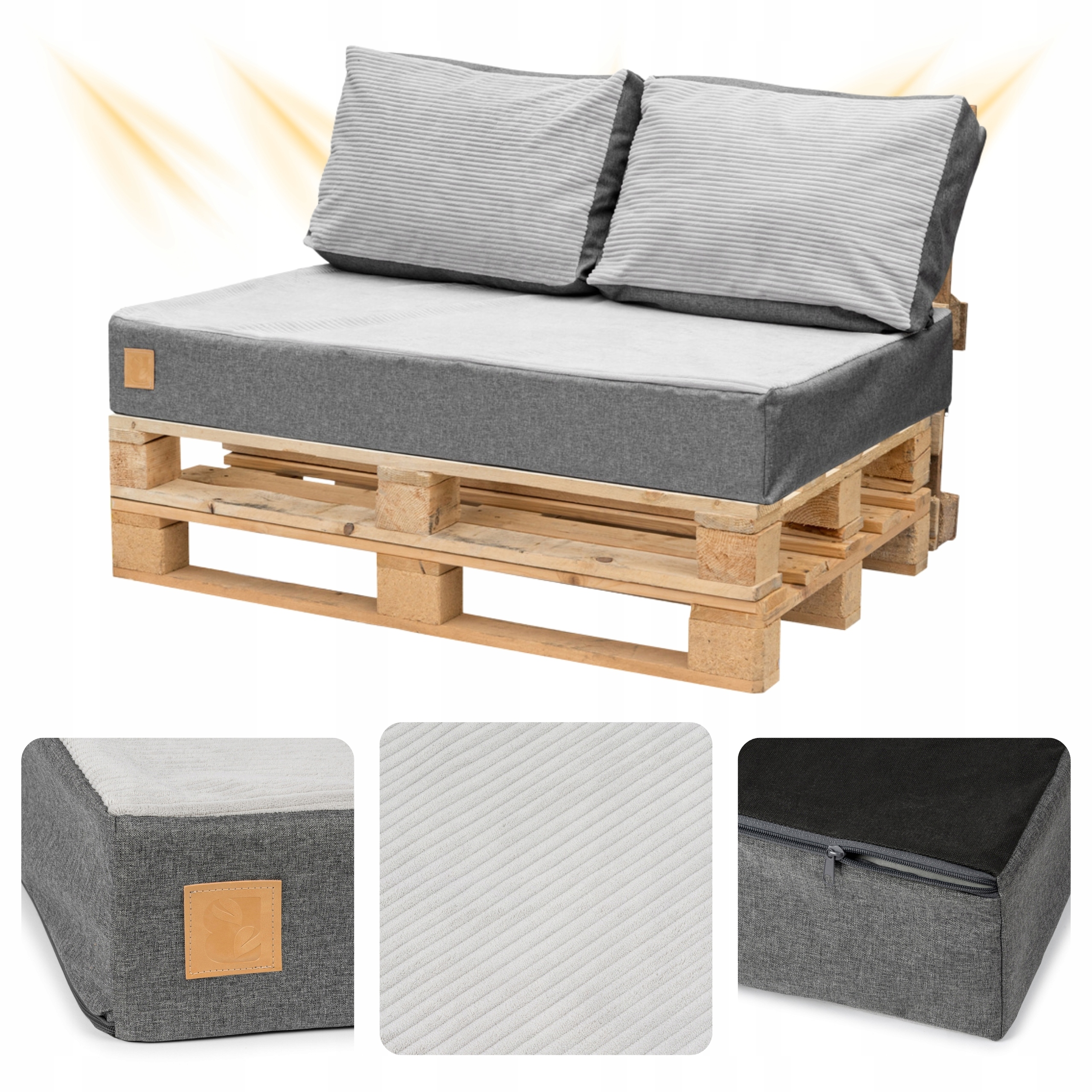 Polštáře Set na euro palety nábytek Pohodlný 120x80x15 Blomster