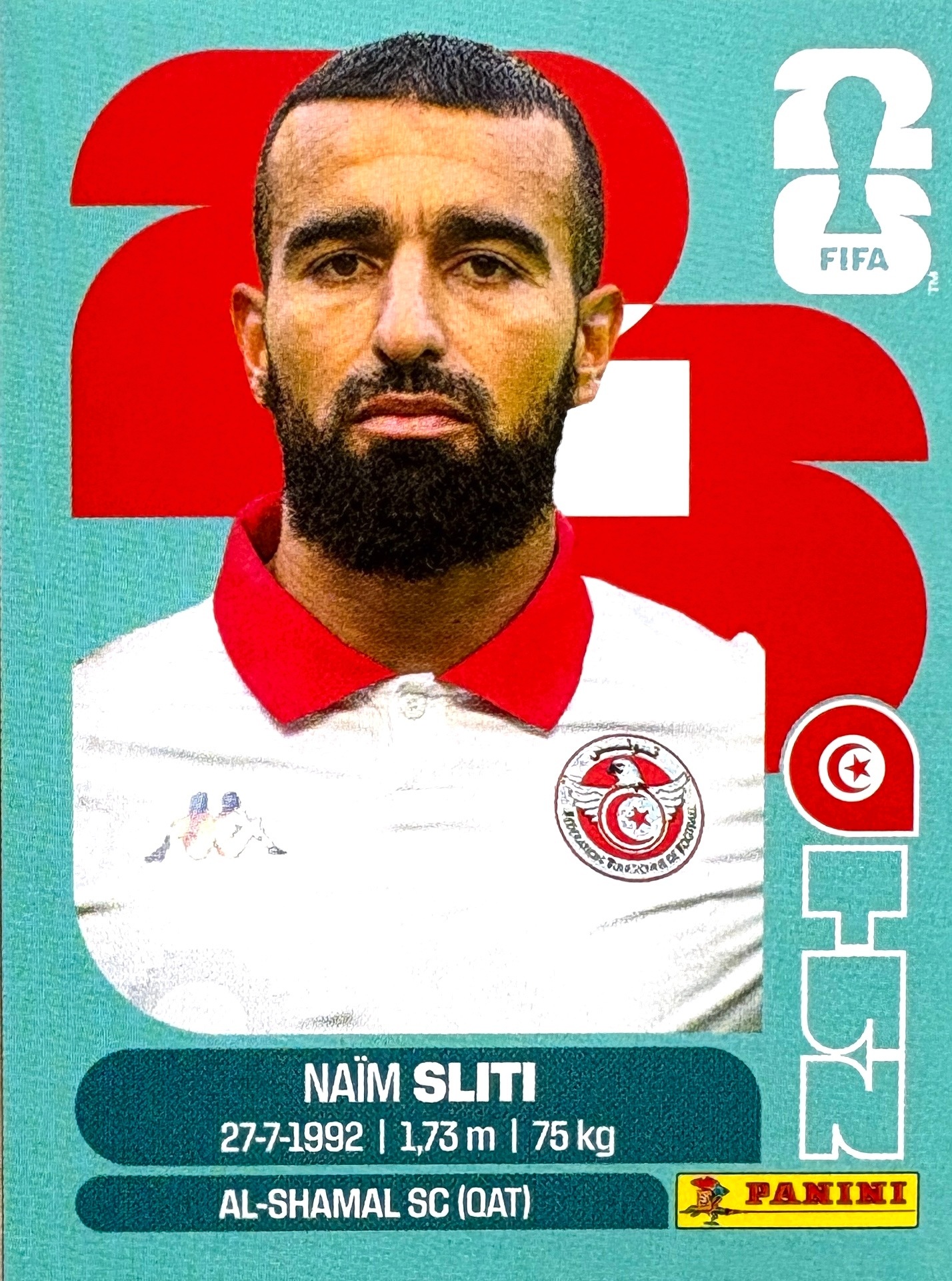 Naklejki Panini World Cup 2026 naklejka Tun 20 Naim Sliti Tunezja