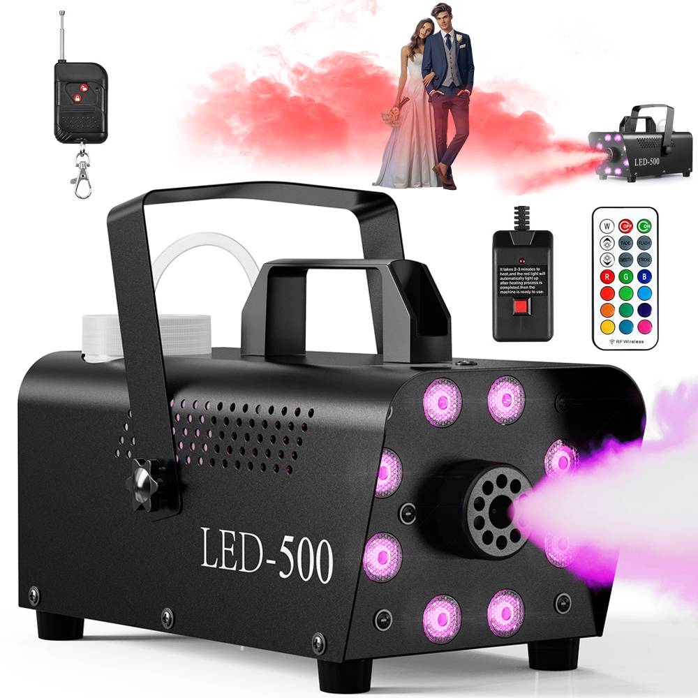 Halloween Výrobník Kouře Mlha Stroj Generátor Fogic 500W 8 Led Dálkové Ovládání