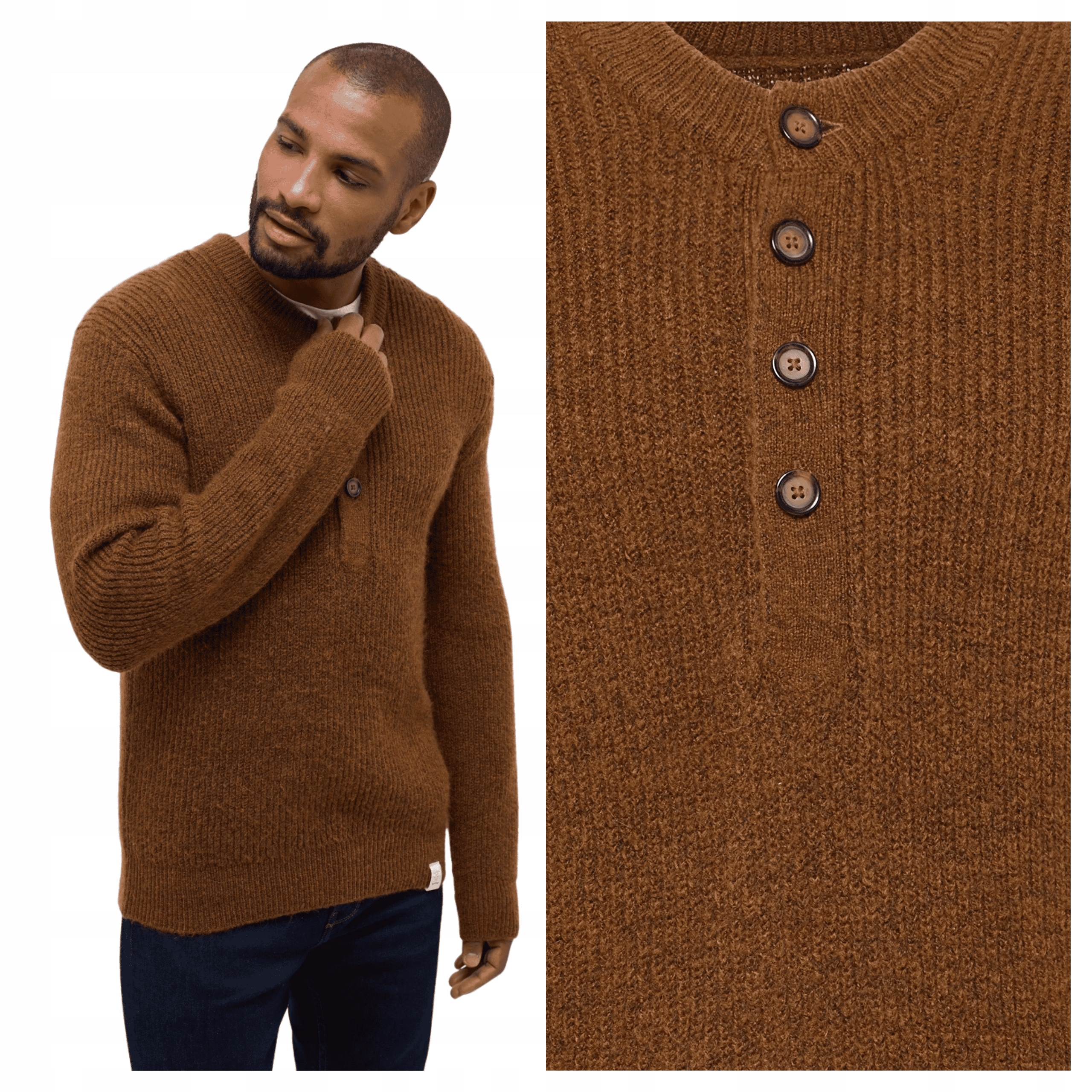 Mustang Emil C Henley XXL Pánský svetr