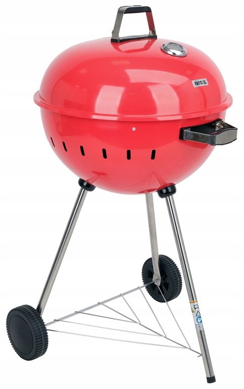 Grill Węglowy Ogrodowy Kulisty Czerwony Pokrywa Ruszt 54cm YATO YG-20304