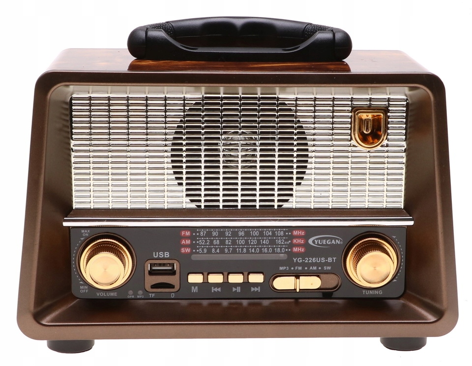 Radio Retro Przenośne Solarne Głośnik Bluetooth Solar Usb MP3