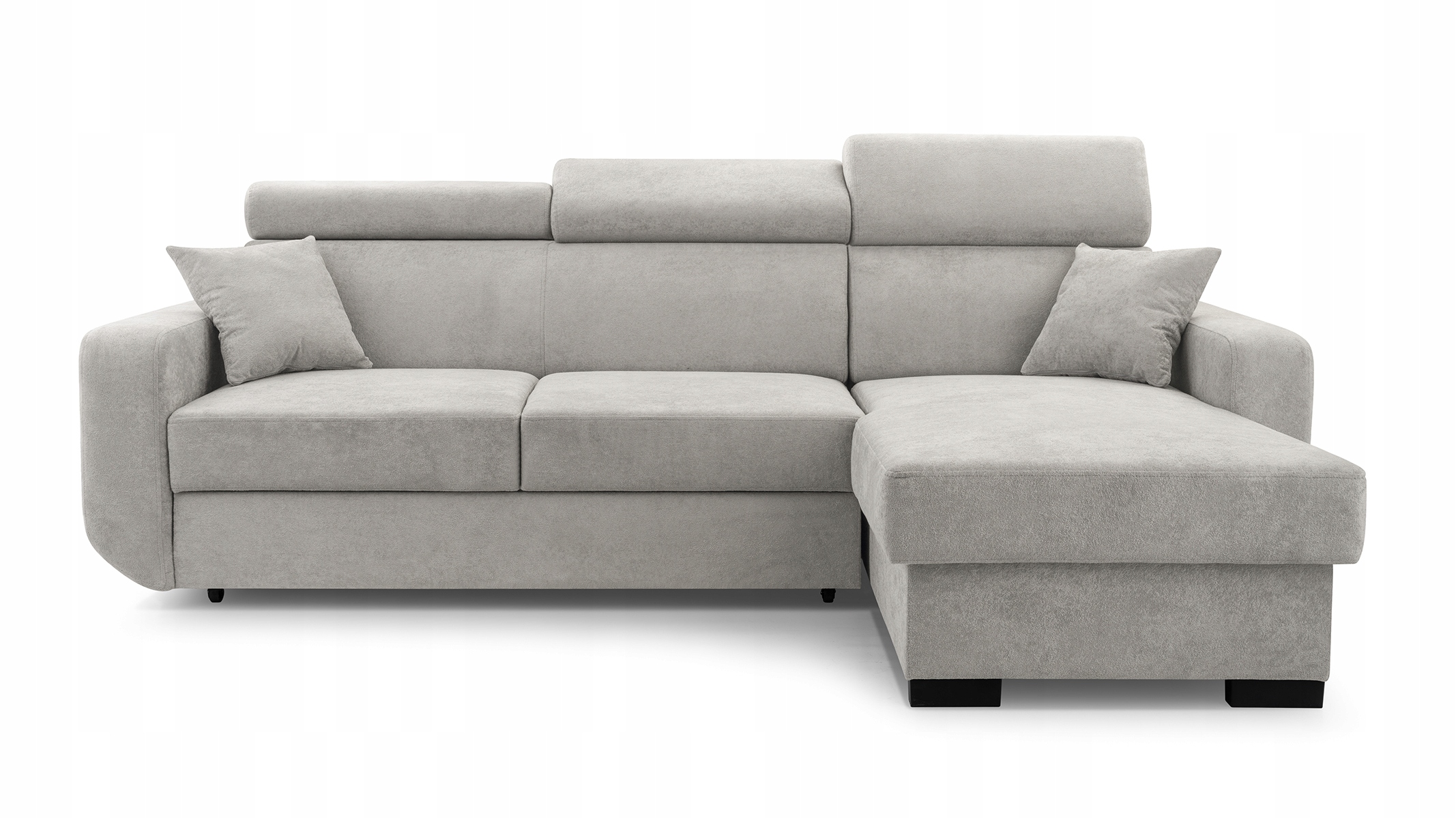 Rohová Sedací Souprava Castello Funkce Spaní Moderní plyšová tkanina Šedá