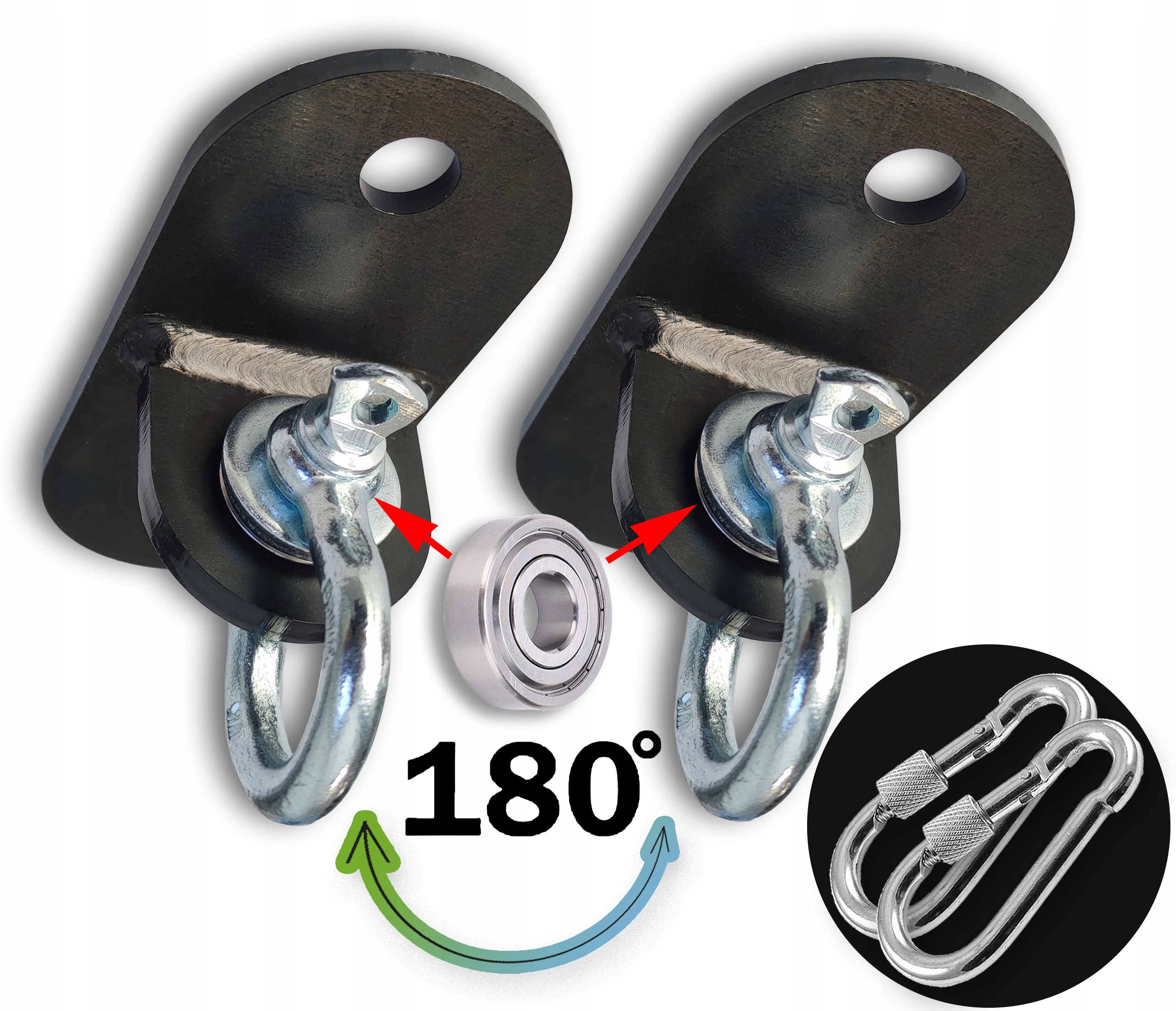 Upevnění na houpačku, stropní držák s Ložiskem a závěsem, věšák na houpačku