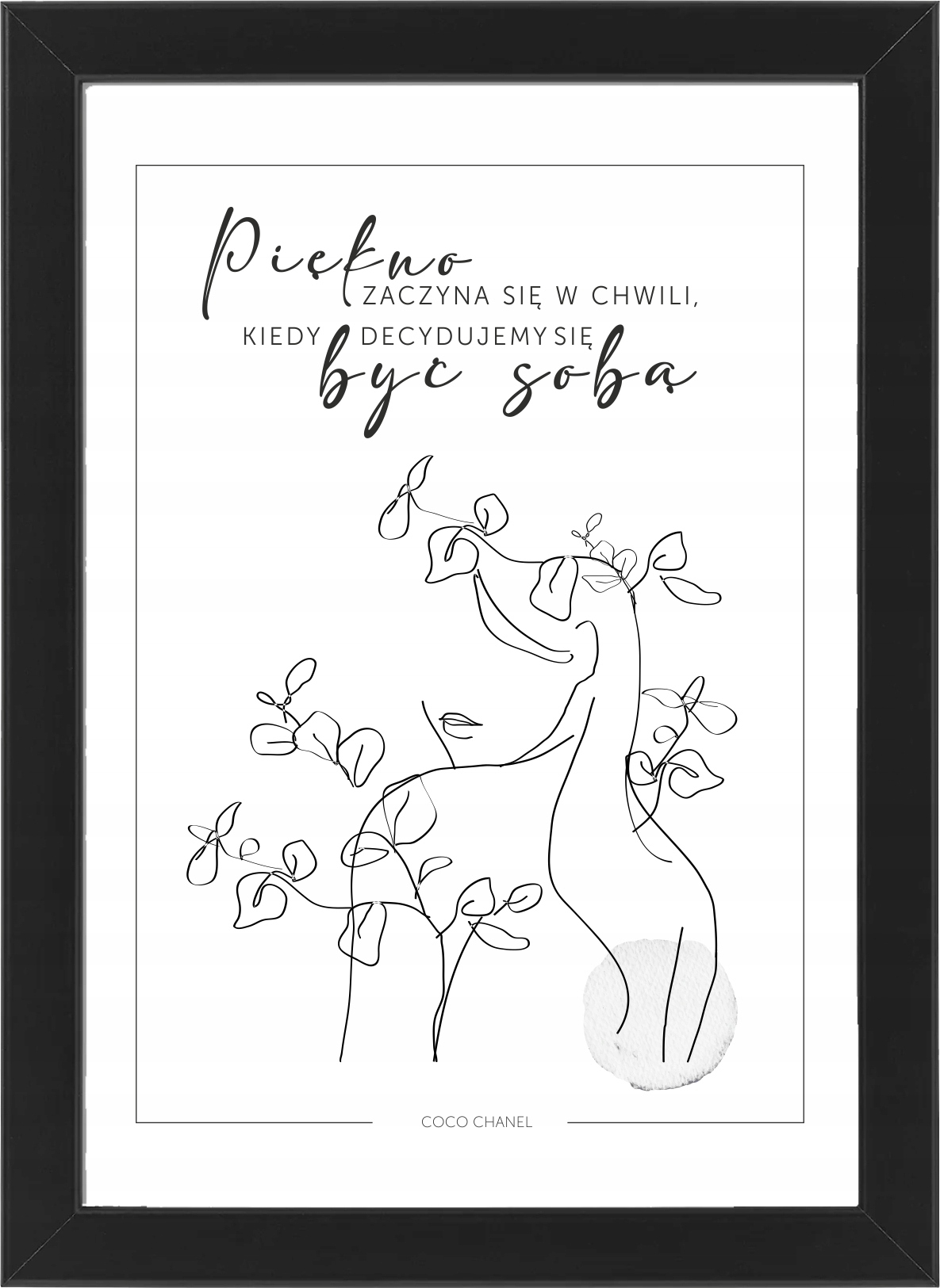 

obraz w ramie z napisami - cytat - Coco Chanel
