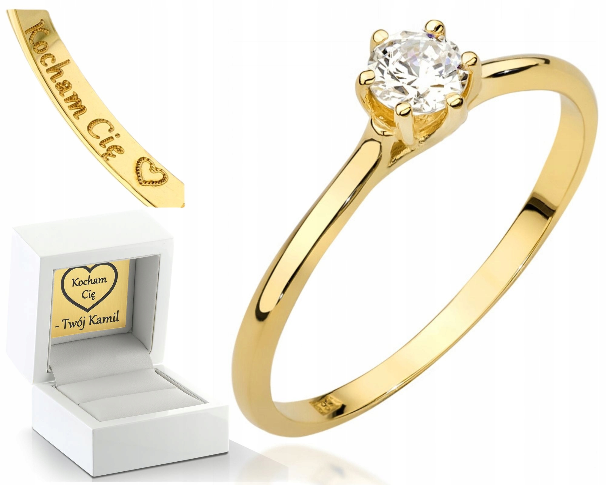 Klasický Prstýnek S Briliantem Gravírování