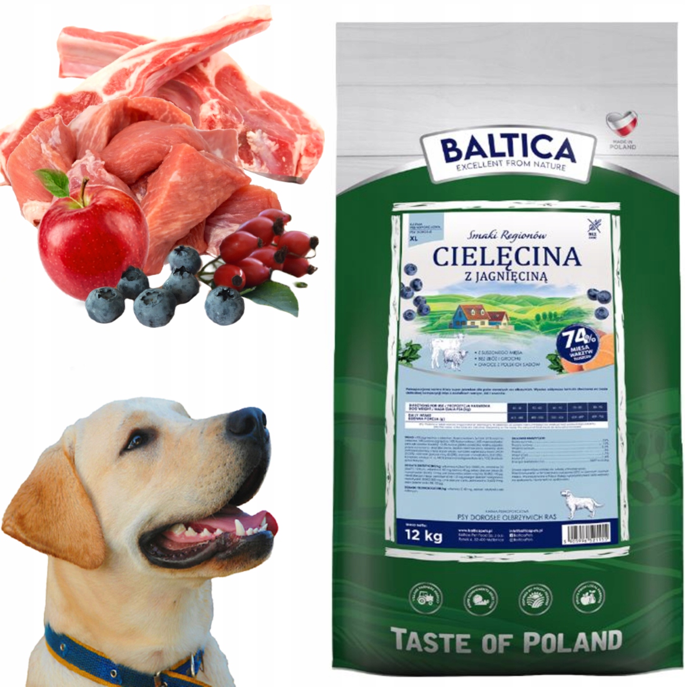 Baltica Smaki Regionów Cielęcina z jagnięciną duże rasy XL 12kg
