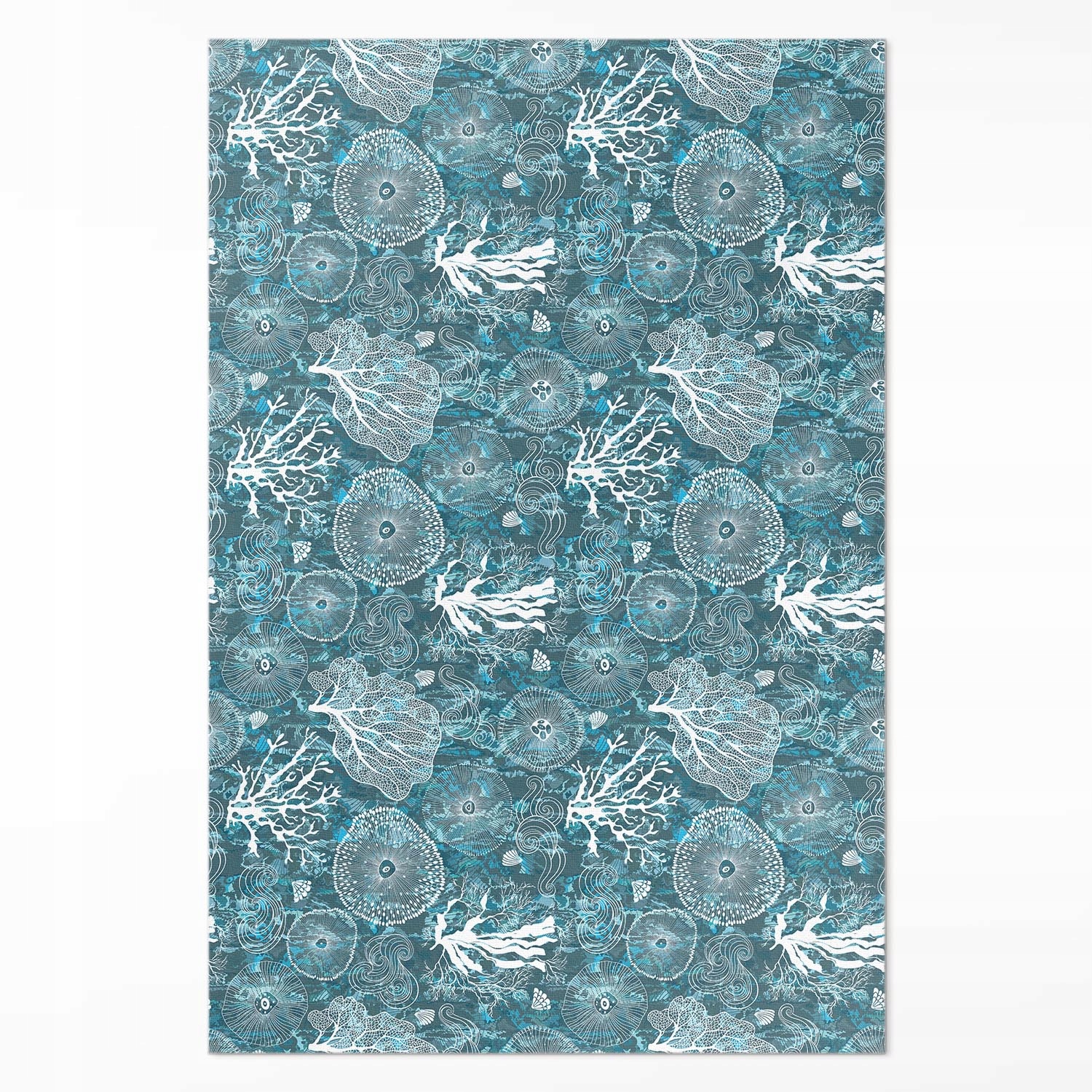 Vinylový koberec s grafikou Vzor inšpirovaný morskou flórou a faunou 100 x 150 cm