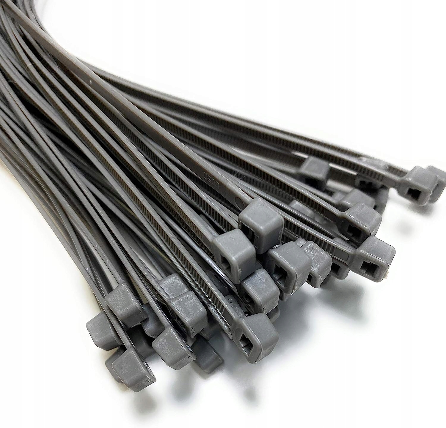 SZARE OPASKI ZACISKOWE TRYTKI 7,6x300 mm 100szt Szerokość 7.6 mm