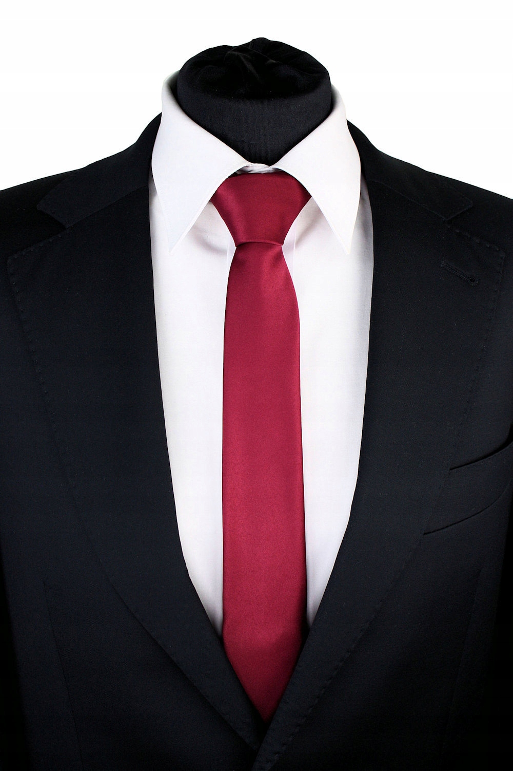 KRAWAT WĄSKI MĘSKI SLIM ŚLEDŹ 5 cm BORDOWY Kolor inny kolor