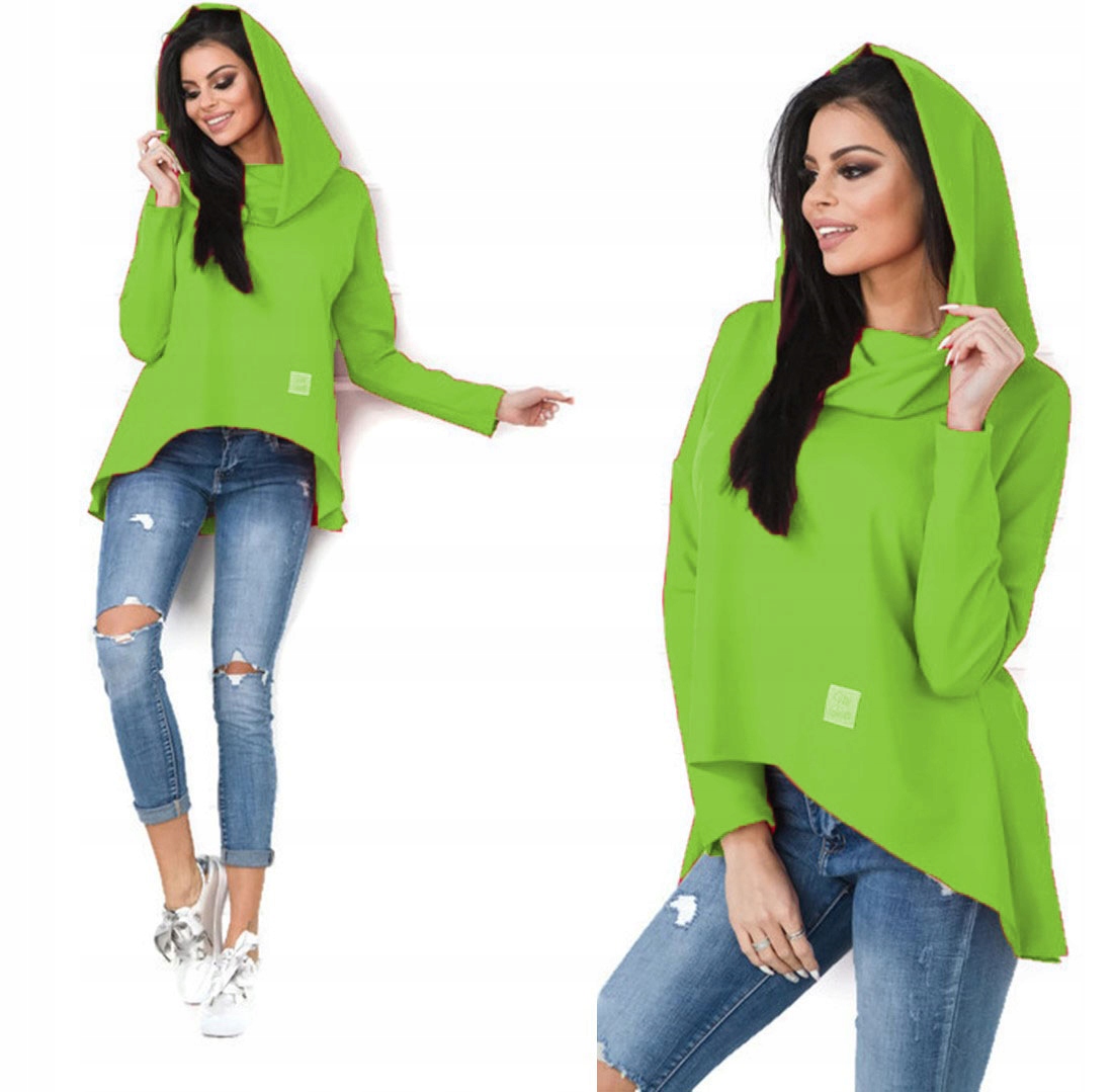 

Asymetryczna Tunika Bluza Sukienka Komin Kaptur XL