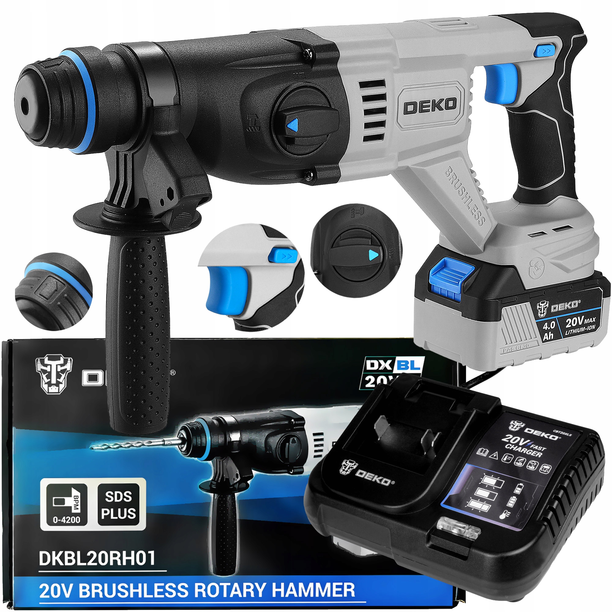 Akumulátorové Vrtací Kladivo Funguje S Akumulátorem Makita Sds+ Deko