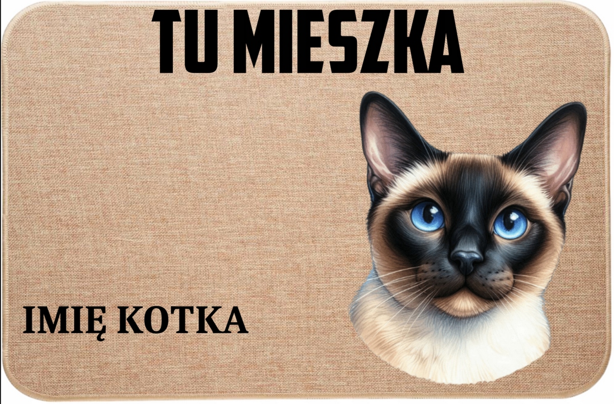 Lněná Rohožka S Kočkou Pro Vstup Do Domu Bydlí Jméno Vašeho Kocoura