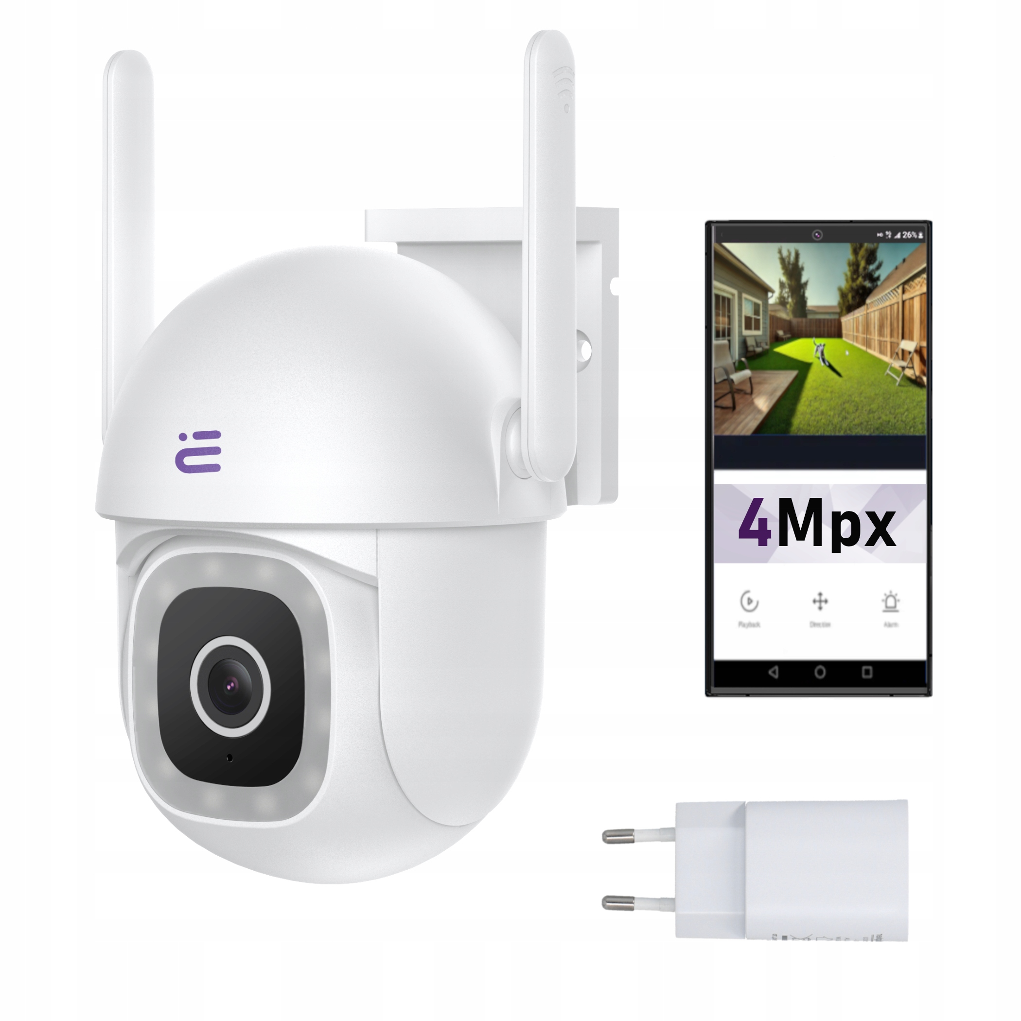 Kamera obrotowa zewnętrzna WiFi tryb nocny kolor alarm Tuya app Encore View