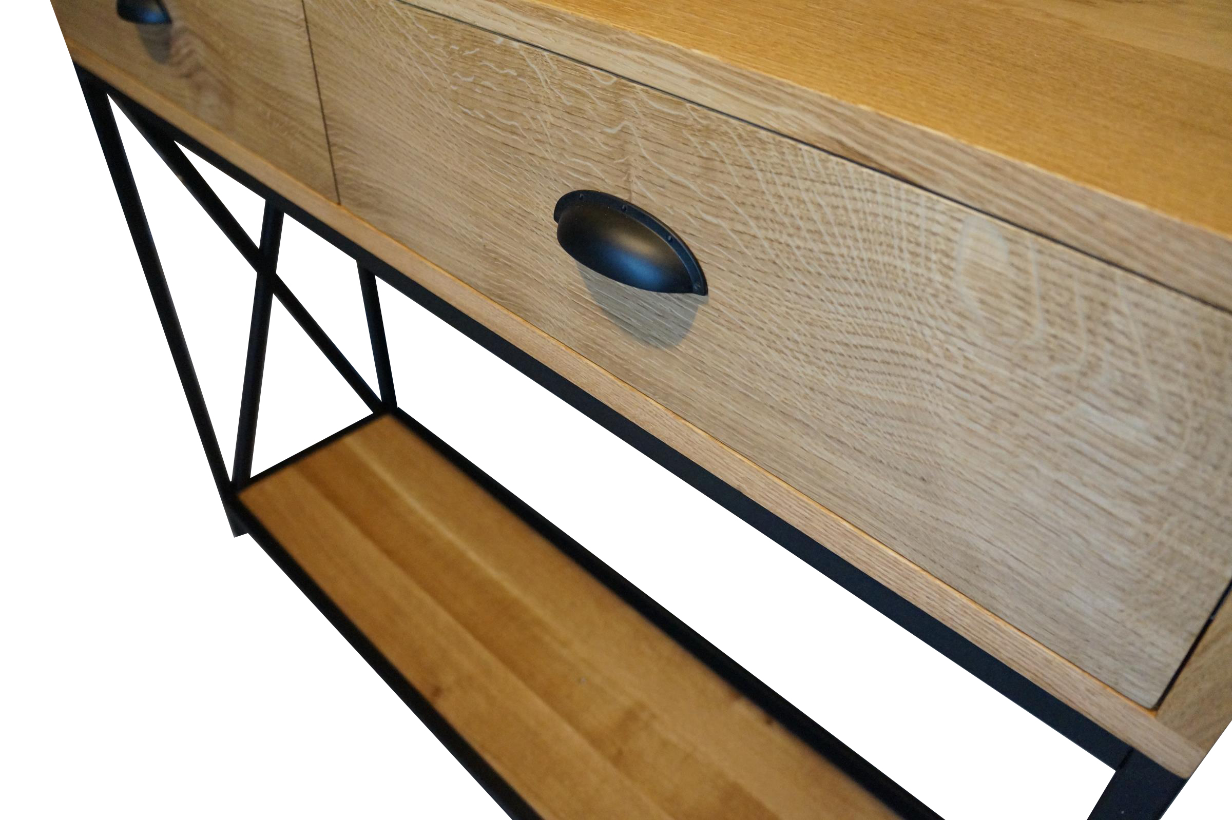 KONSOLA LOFT Z SZUFLADAMI 120 CM LITY DĄB PÓŁKA Marka inna