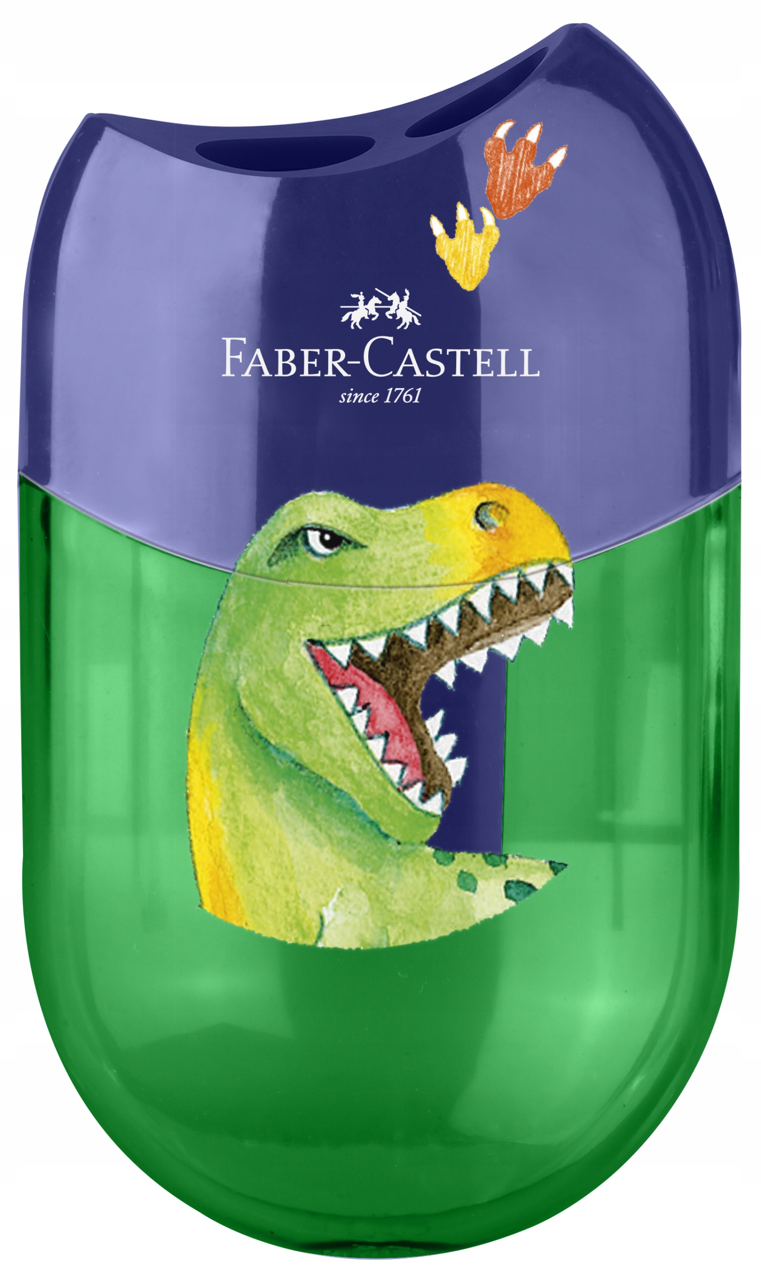 FABER-CASTELL Temperówka podwójna z pojemnikiem strugaczka Dinozaury