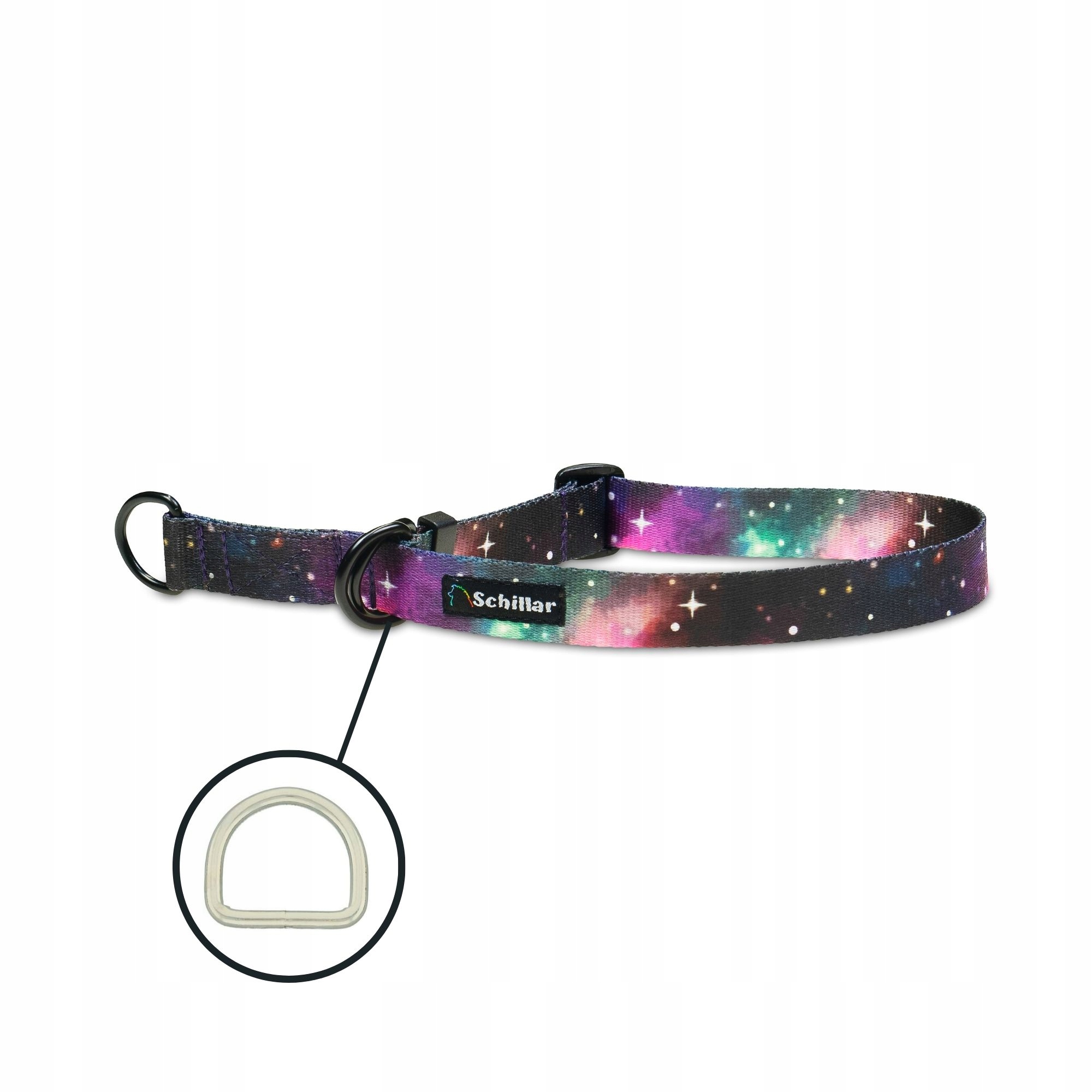 Levně Polostahovací obojek pro velkého psa barevná galaxie horizon L XL 40-60cm