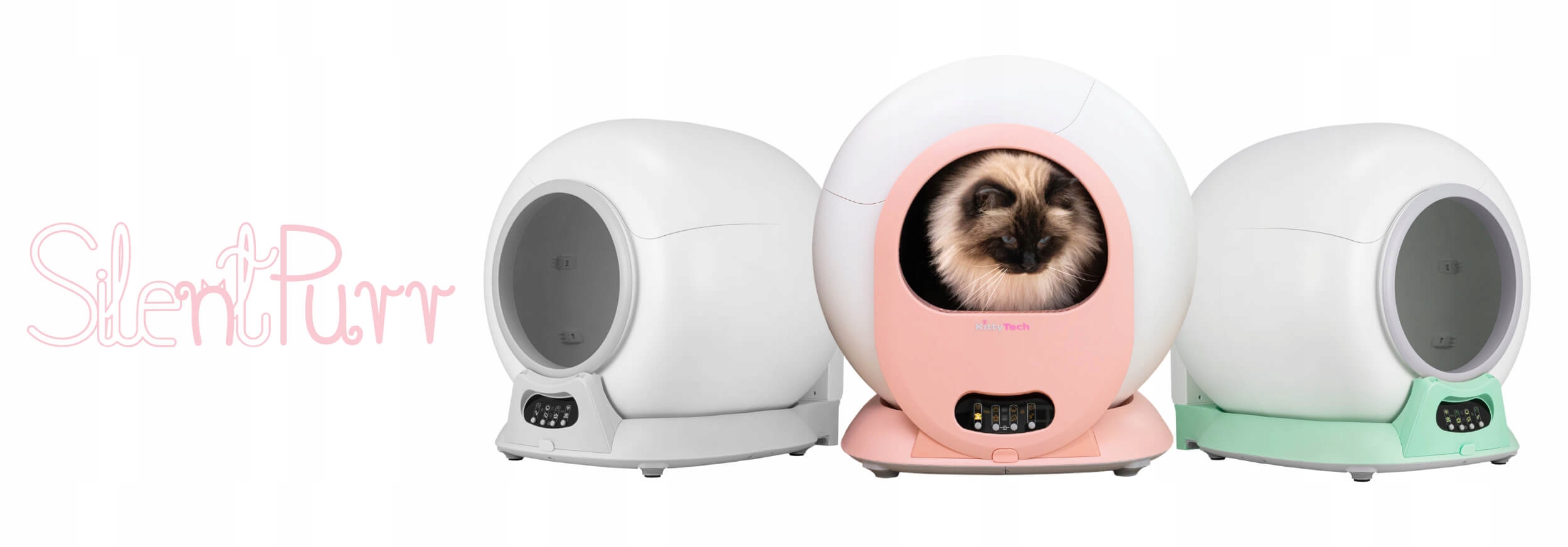 KittyTech išmanusis savaime išsivalantis kačių tualetas, mėtinė, su Wi‑Fi