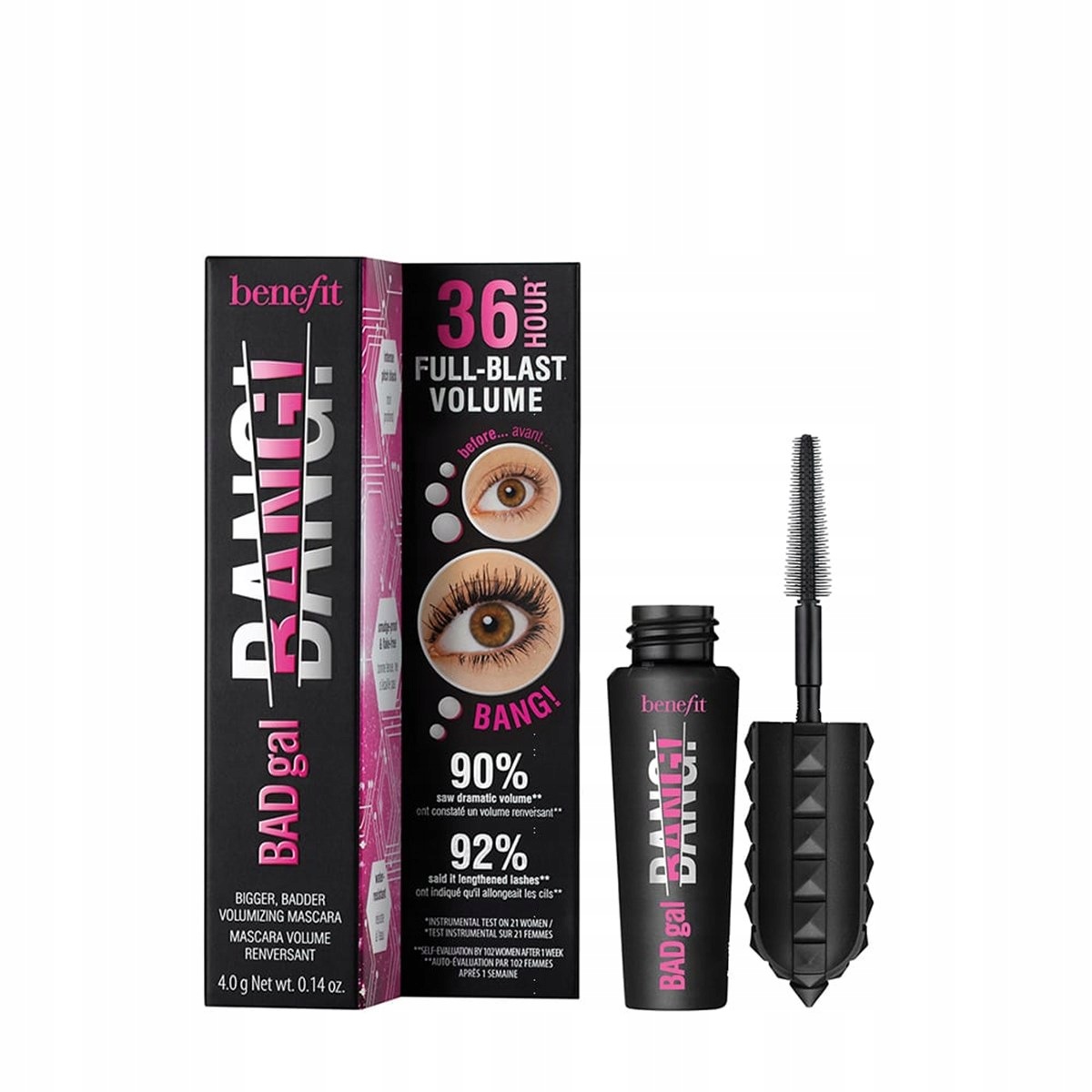 Benefit BadGal Bang! Mini zahušťující řasenka na řasy Black, 4 g