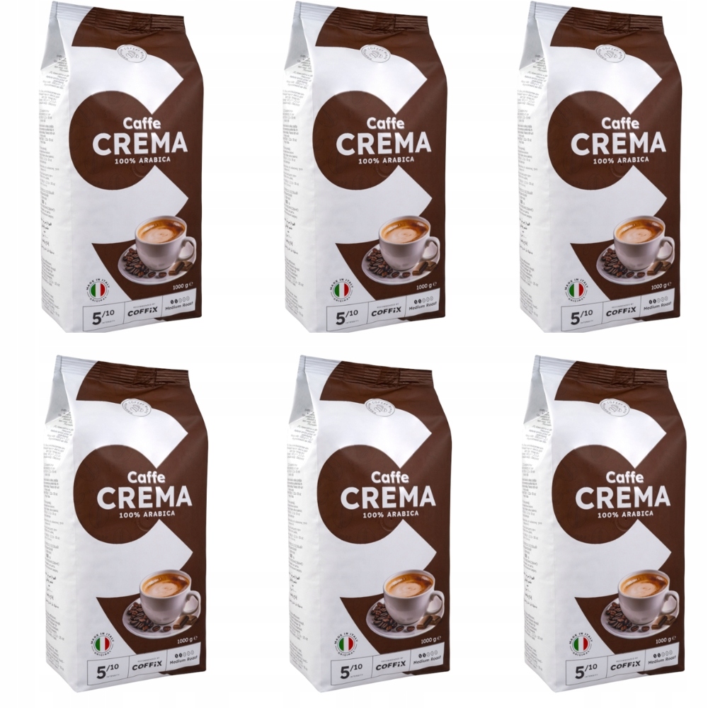Italská Káva Caffe Crema Arabica 100% pražená Itálie sada 6 kg