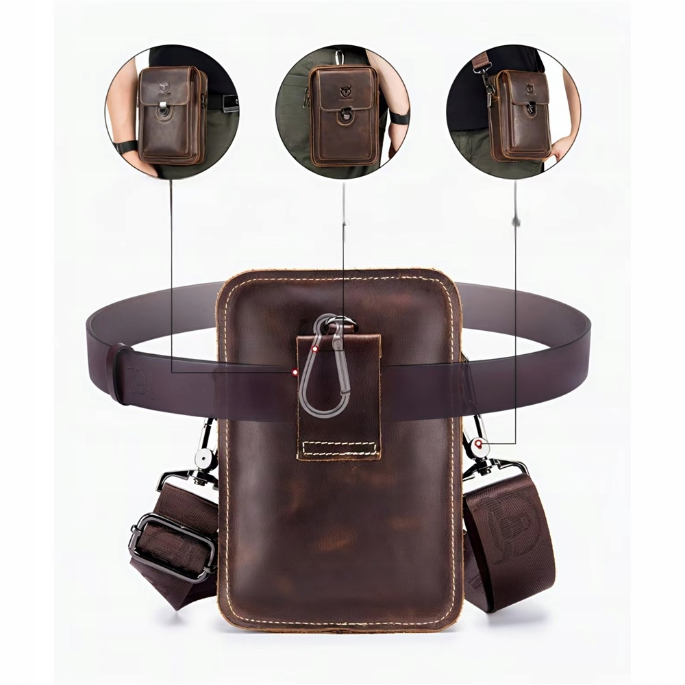Pánská Taška Na Pásek Kožená Taška Přes Rameno Do Ruky Taška Hnědá
