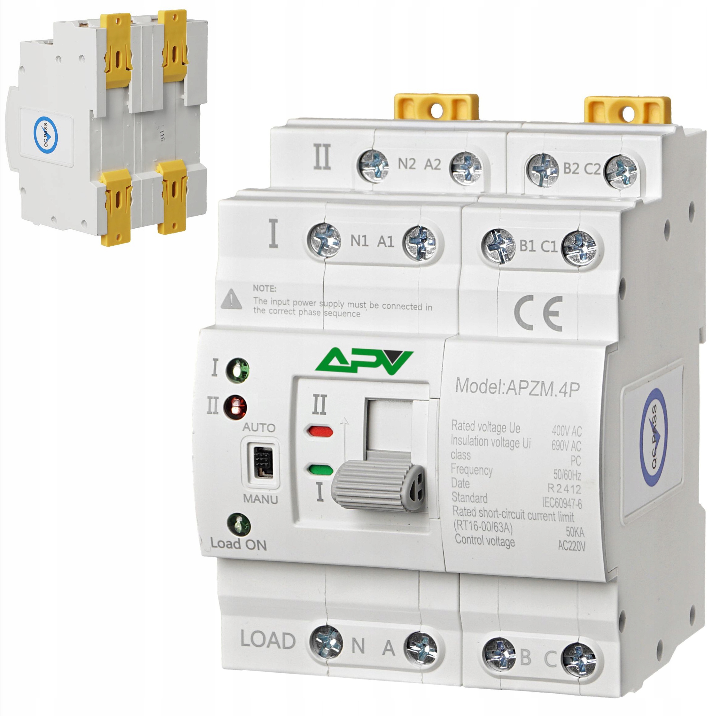 Automatyczny Przełącznik Zasilania 25A 4P Fotowoltaika Sieć Agregat 3-Faz