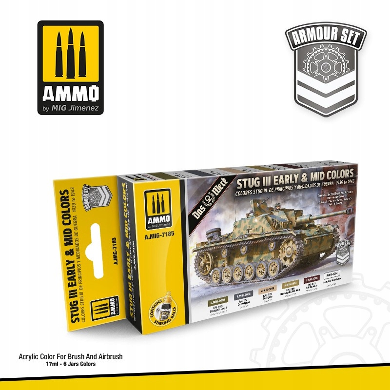 Ammo Mig 7185 Wargame Stug III rané a střední barvy