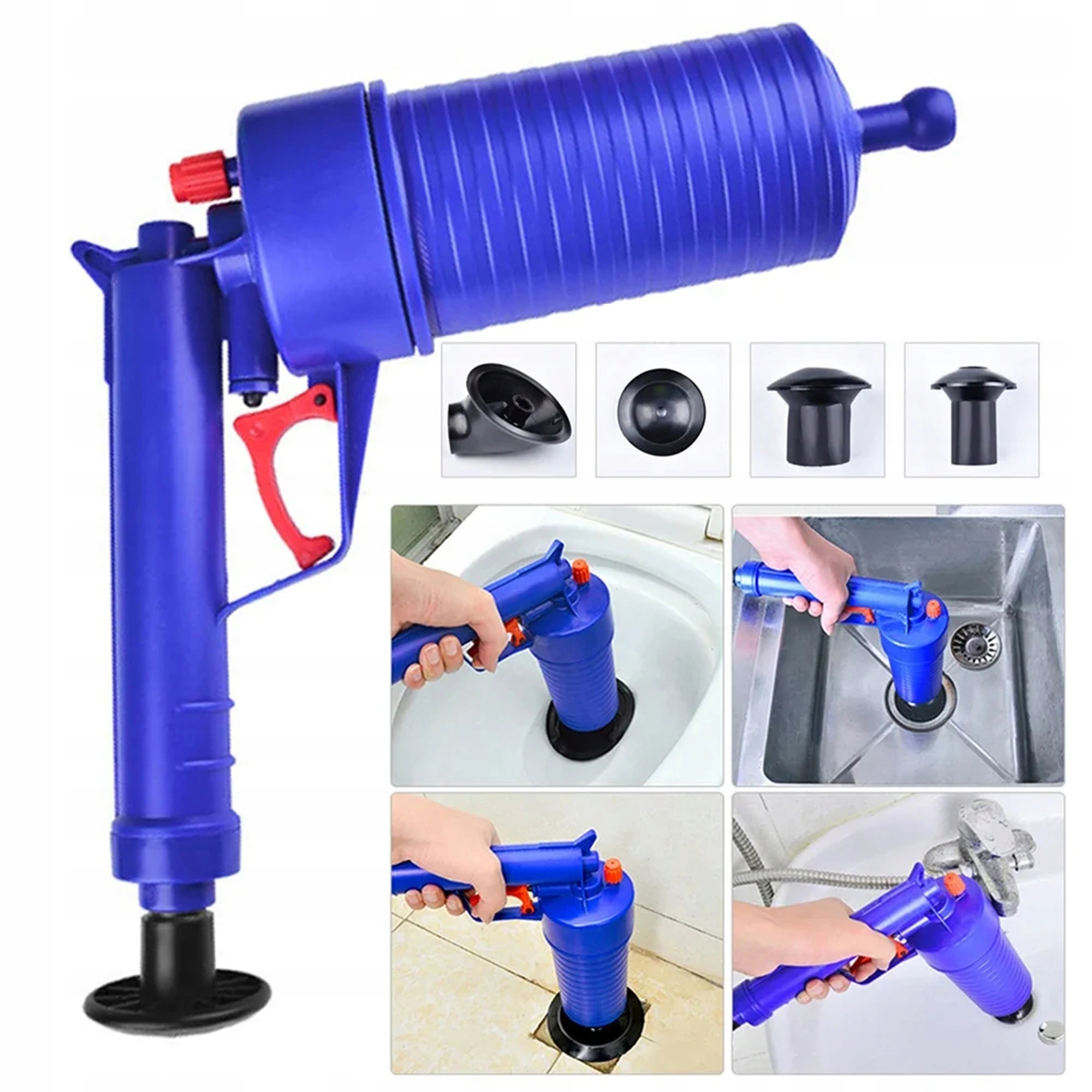 PRZEPYCHACZ TOALET PISTOLET DO UDRAŻNIANIA RUR WC ZLEWU KANALIZACJI KRET Rodzaj wolnostojące