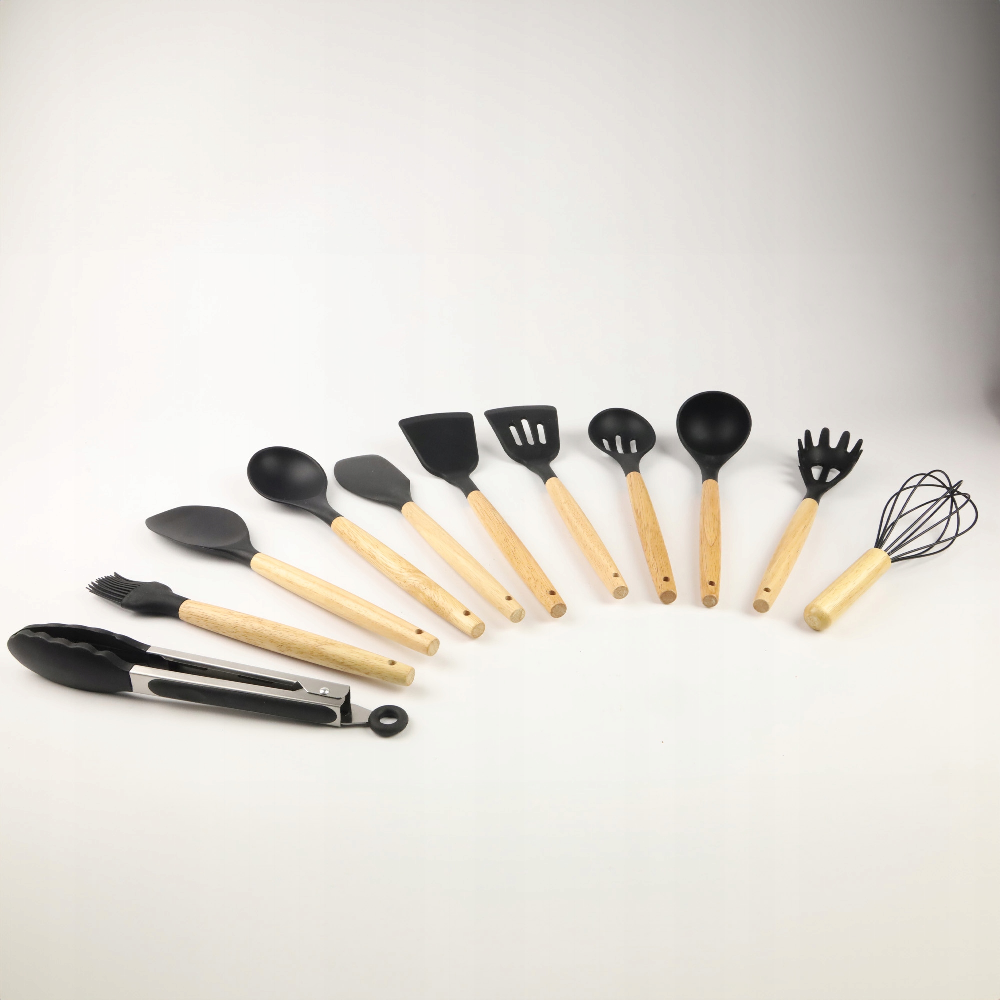 AKCESORIA DO KUCHNI PRZYBORY ZESTAW NARZĘDZIA KUCHENNE 12 ELEMENTÓW CZARNY