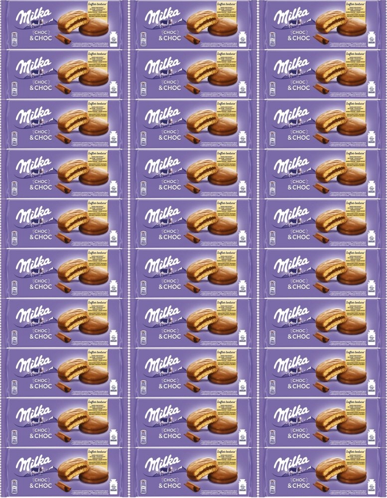 Milka Choc&Choc ciastka z nadzieniem 150g biszkopty w czekoladzie x36