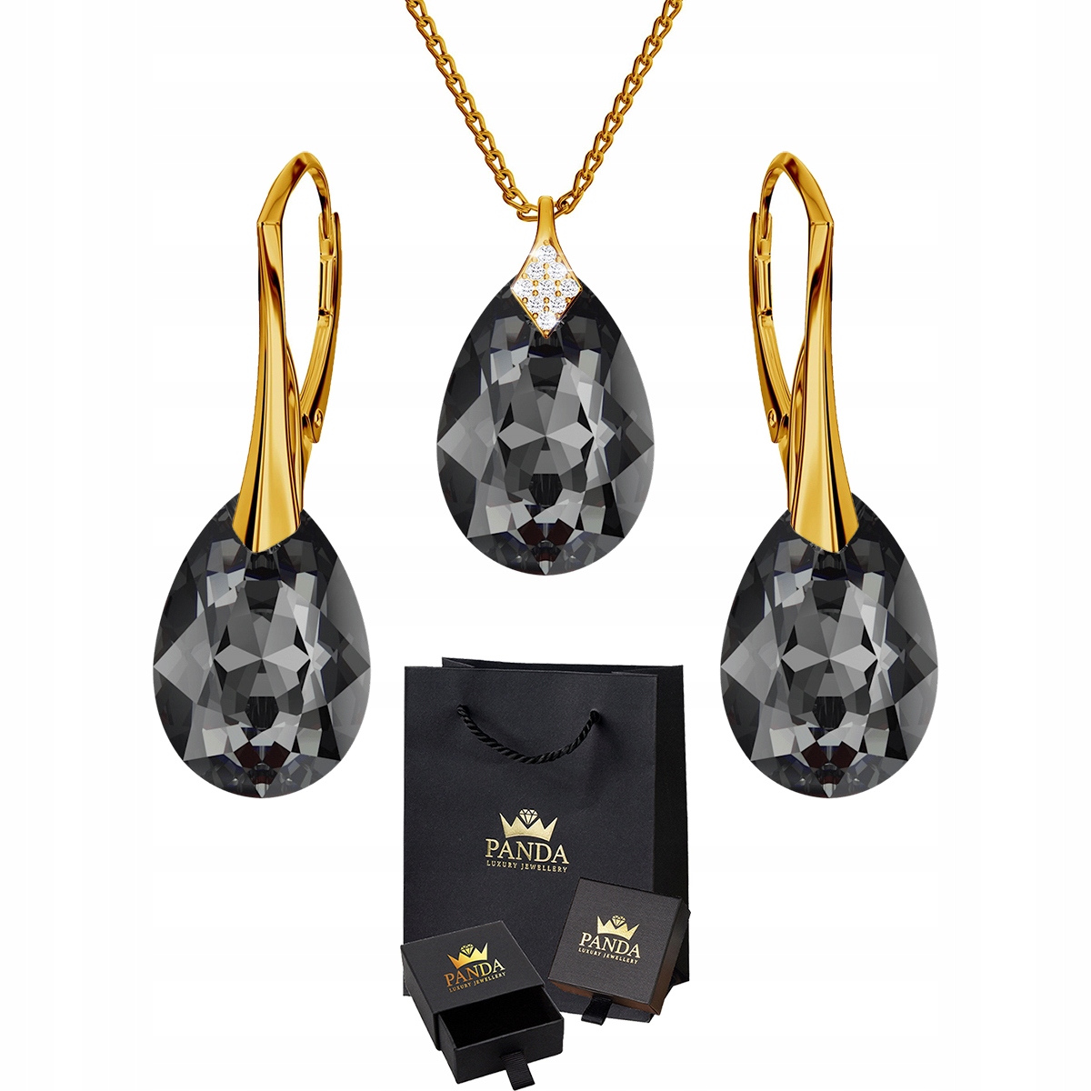 

Pozłacany Komplet Biżuterii Swarovski Srebro 925