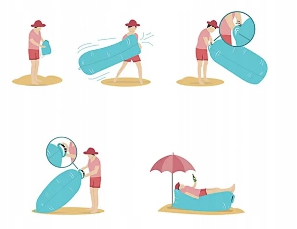 DMUCHANY MATERAC LEŻAK POWIETRZE LAZY BAG AIR SOFA POWIETRZNE ŁÓŻKO Szerokość produktu 67 cm