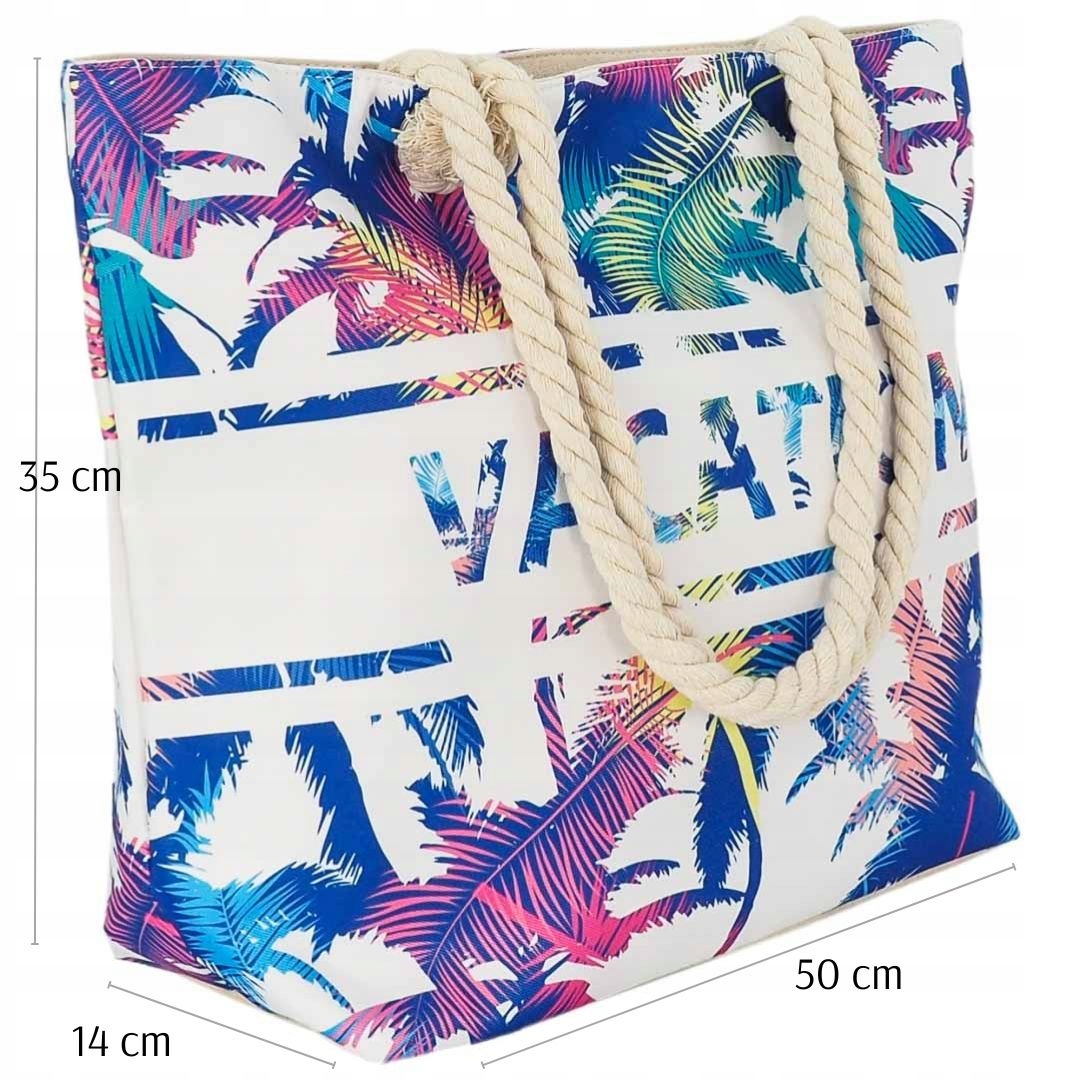 DUŻA TORBA PLAŻOWA ZAPINANA SHOPPER MIEJSKA PIKNIK Cechy dodatkowe brak