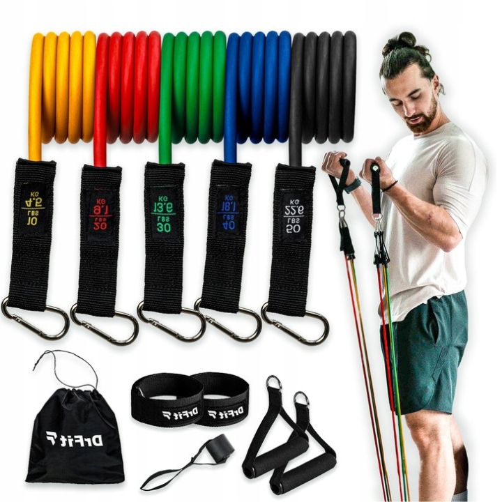 Zestaw 5 Gum Gumy Oporowych Do Treningu Ćwiczeń Oporowe Fitness Crossfit