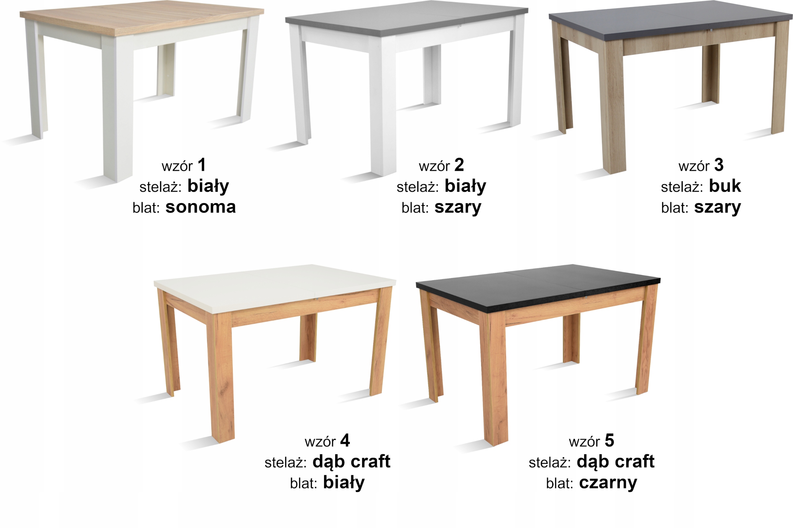 Stół rozkładany z 4 krzesłami / komplet do KUCHNI Wysokość siedziska 41 cm