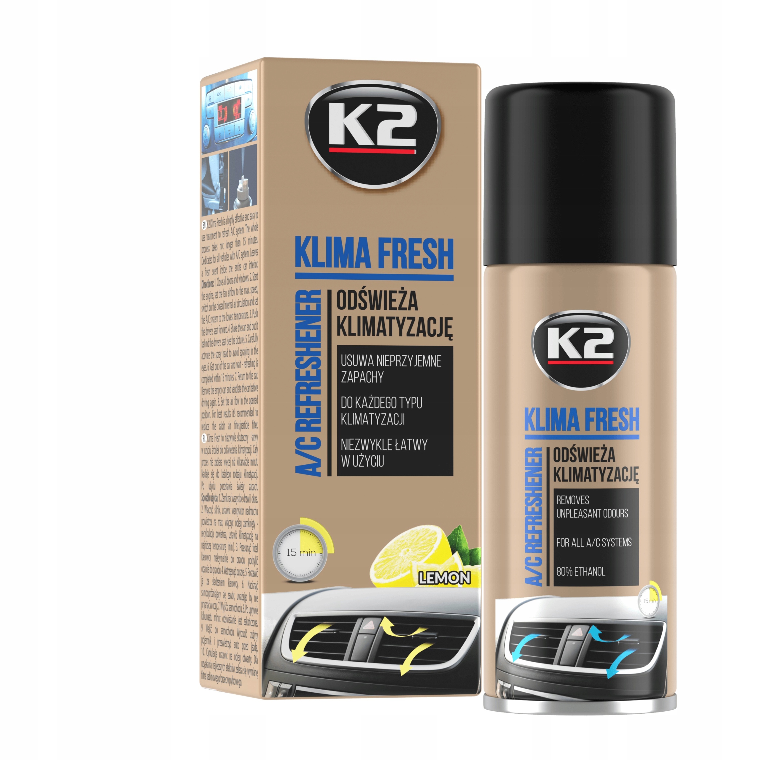 

K2 klima fresh do odświeżania klimatyzacji Lemon