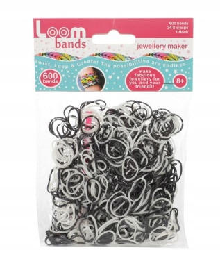 

Loom Gumki 600 Szt Bransoletki Czarne Białe