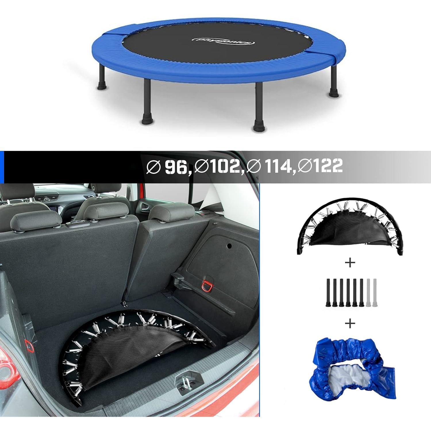 TRAMPOLINA FITNESS 114 CM 100 KG DO DOMU OGRODU Marka Physionics