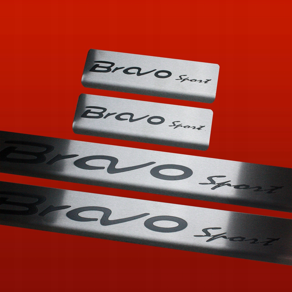 FIAT BRAVO MK2 Nakładki progowe BRAVO SPORT 304 ze stali nierdzewnej. Napis