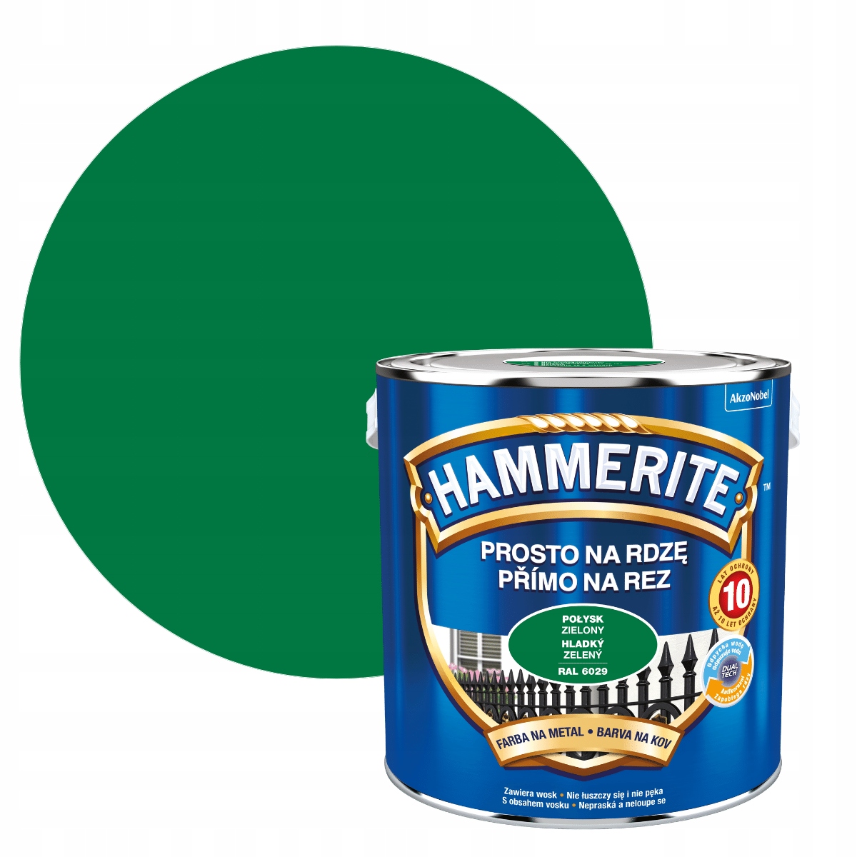 Hammerite Farba Do Metalu Na Rdzę 2,5L Zielony Połysk