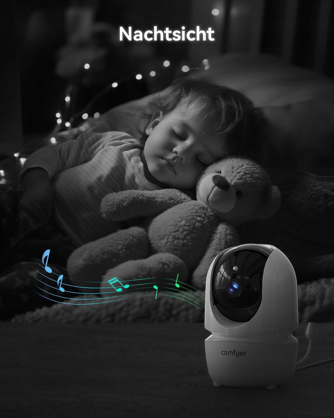 COMFYER Baby Monitor Kamera Vox Czujnik Temperatury Niania 1080P — miniatura 5