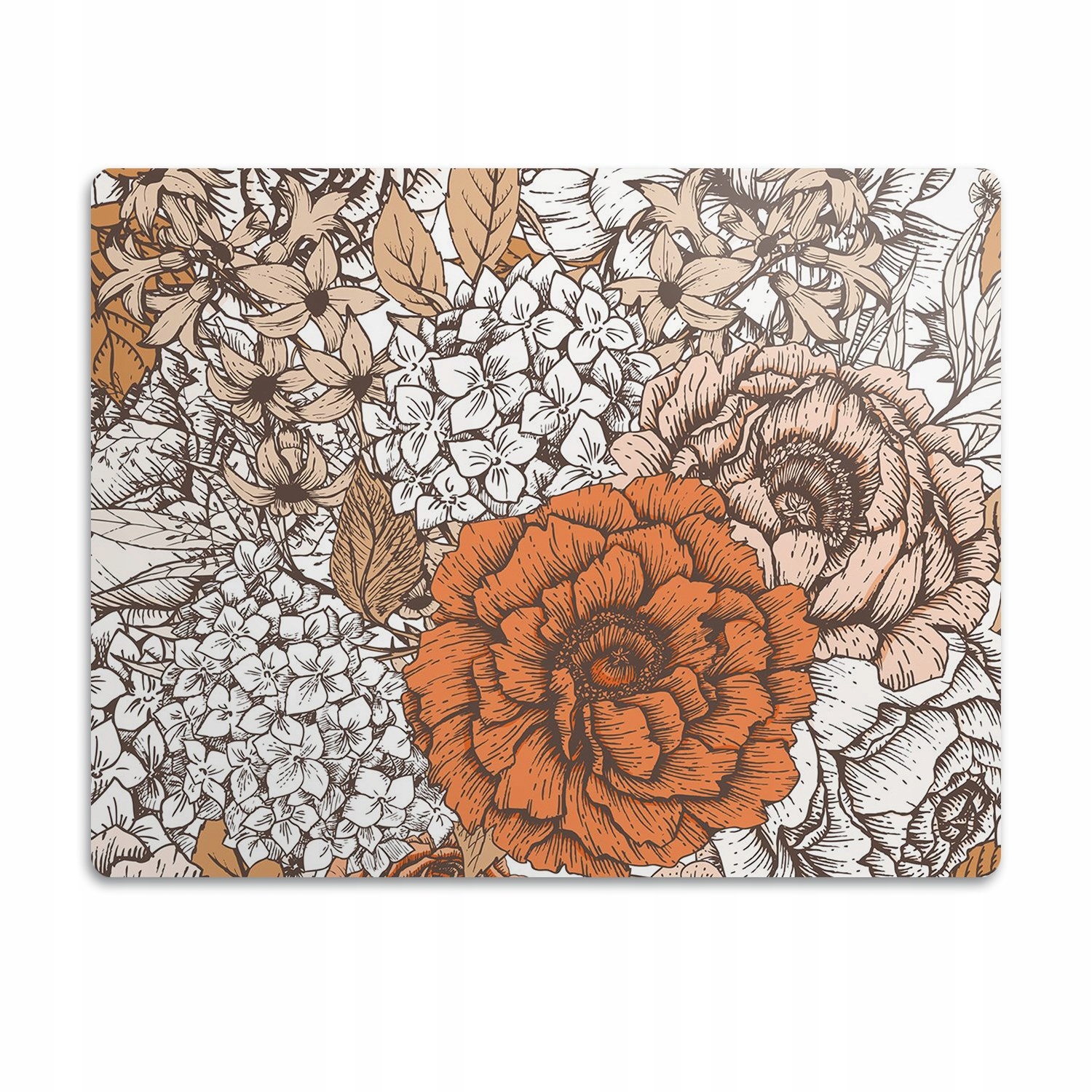 Levně Podložka pod misku pro psa Oranžové květy 90x60 cm