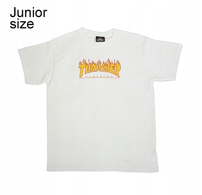 

T-shirt Thrasher Flame Logo - White